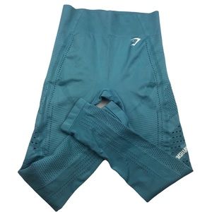 Gymshark Dry Moisture Management Blue Perforated Leggings Size Medium